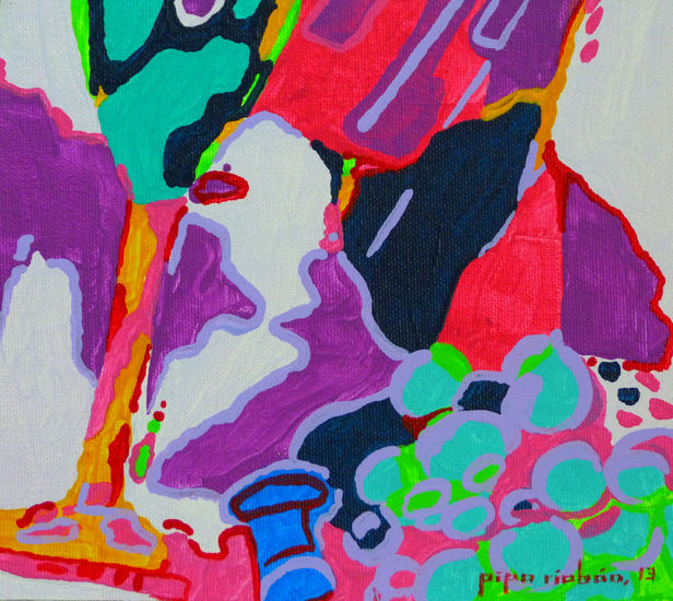 VINOPLASTICA-SERIE--2013-ACRILICO SOBRE LIENZO-14X16-SERIE BODEGA-#114 Acrylic Canvas Still Life Paintings