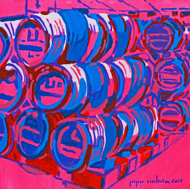 VINOPLASTICA-SERIE--2013-ACRILICO SOBRE LIENZO-18X18-SERIE BODEGA-#074