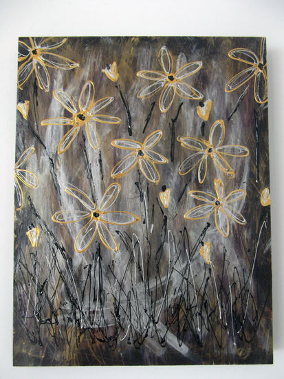 F-2 Acrylic Panel Floral Painting