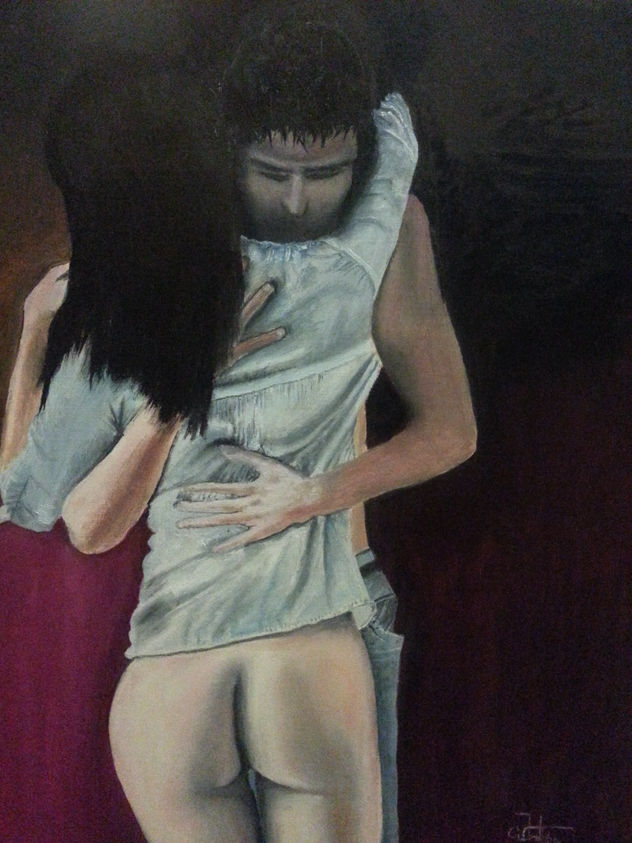 pareja semidesnuda