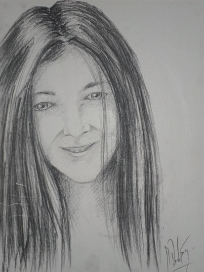 retrato.de ella, año 2011, constitucion, chile Charcoal