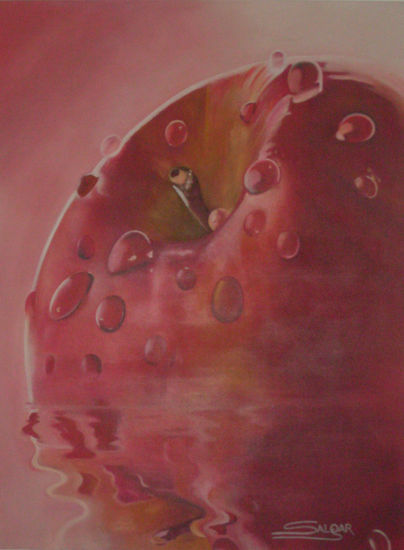 Manzana en agua Oil Canvas Still Life Paintings