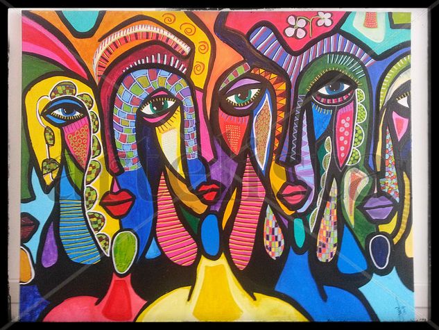 las señoritas de Avellaneda Acrylic Textile Figure Painting