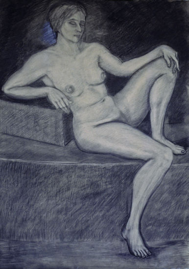 estudio de desnudo 1985 Carboncillo