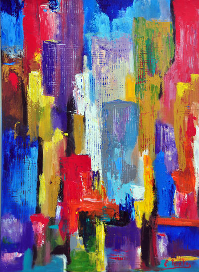 New York Mixed media Canvas Others