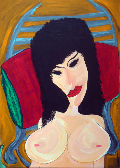 LA MIRADA DE LA SRTA. RO Acrylic Canvas Figure Painting