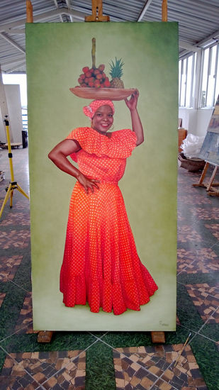 Palenquera Chontaduro Oil Canvas Figure Painting