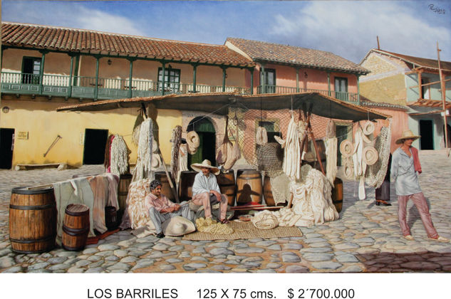 Barriles Óleo Lienzo Figura