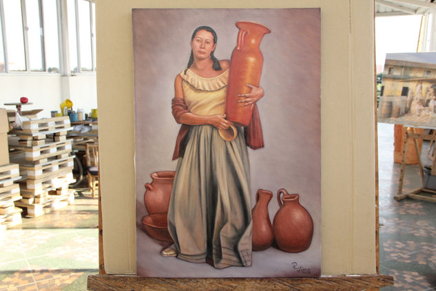 vendedora de ceramica Oil Canvas Figure Painting