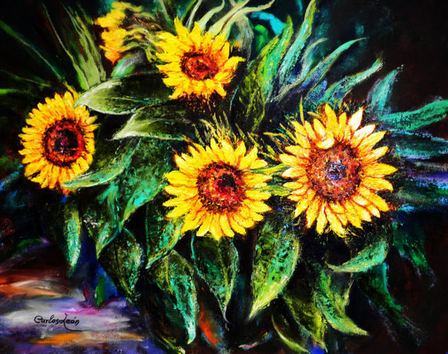 Girasoles Oil Canvas Still Life Paintings