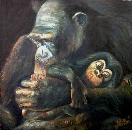 LA MAMA Oil Canvas Animals