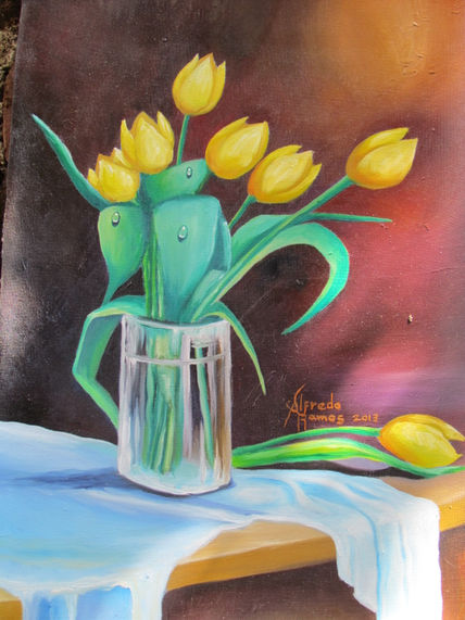 Tulipanes en amarillo