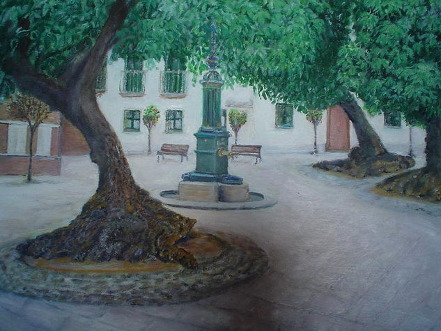 Plaza de los Pescadores Óleo Lienzo Paisaje