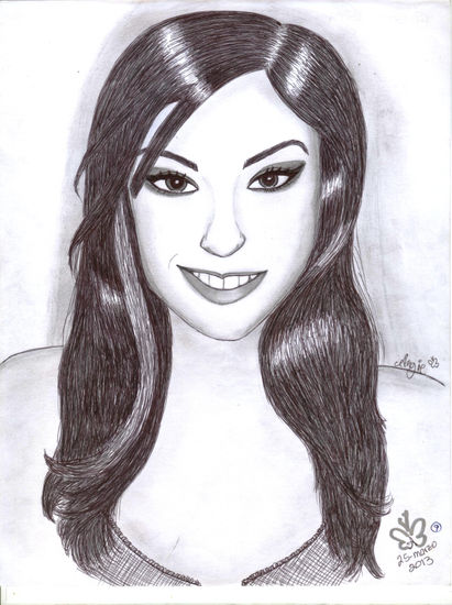 Sasha Grey Tinta Cartulina Retrato