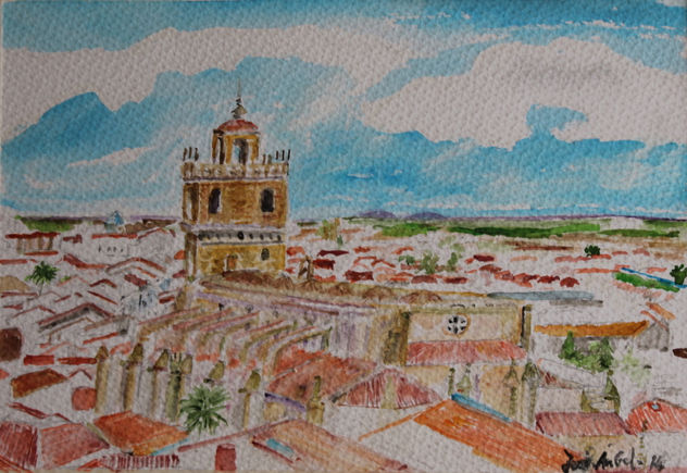 LA PARROQUIA Y VISTA PARCIAL DE AZUAGA