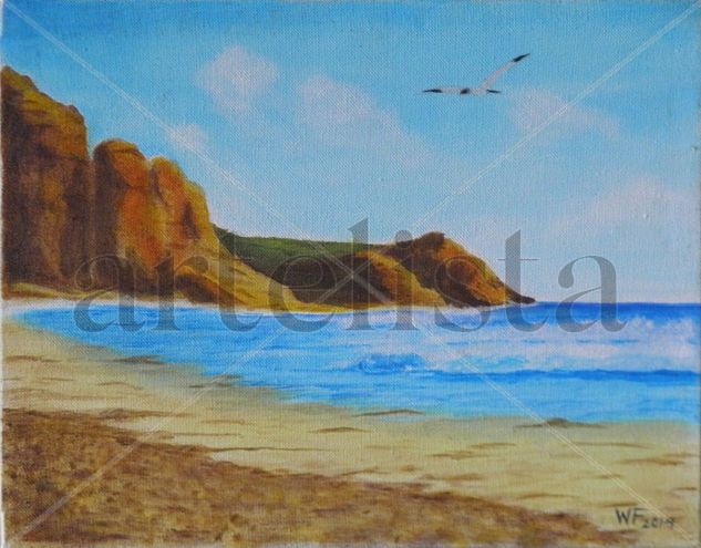 marina con gaviota Oil Canvas Marine Painting