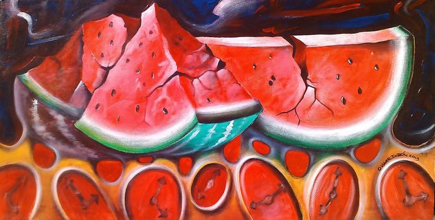 SANDIA SINCRONIZADA Acrylic Canvas Still Life Paintings