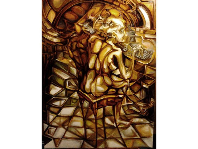 Espacio interior sin cobertura Acrylic Canvas Figure Painting