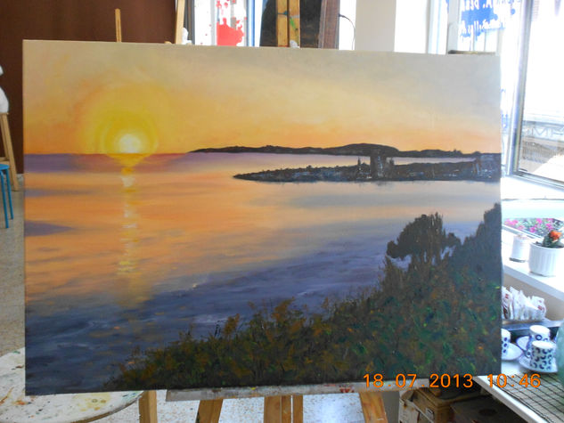 amanecer en el mar Oil Canvas Marine Painting