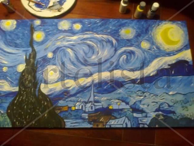 "Noche Estrellada" Van Gogh Acrílico Lienzo Paisaje