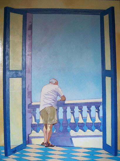 Con vistas al mar Oil Canvas Figure Painting