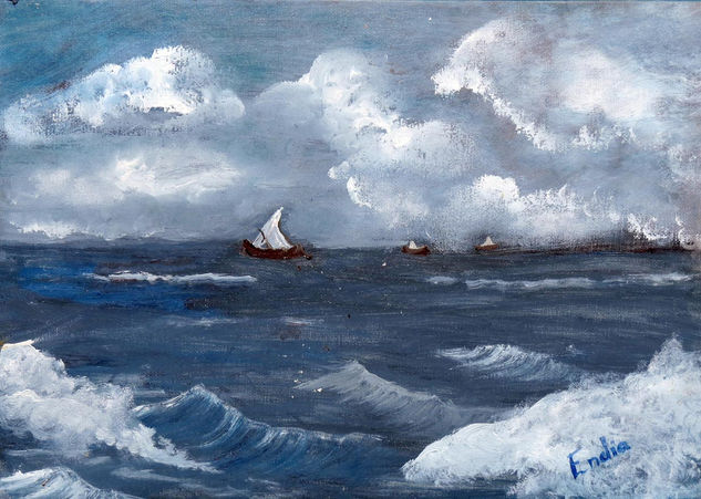 Marina con Veleros Oil Others Marine Painting