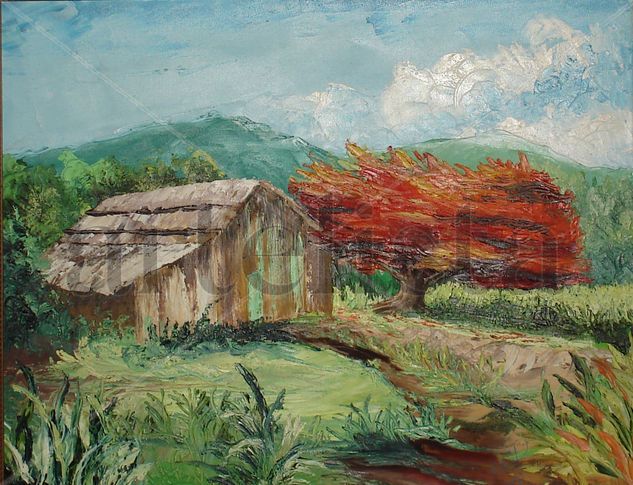 CASITA DE YAGUA Oil Canvas Landscaping