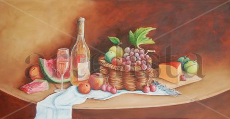 Cesta con frutas y...