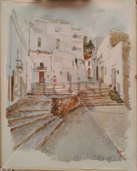 Ibiza (calles del d'alt vila) / Ibiza (streets of the "dalt vila") Watercolour Paper Landscaping