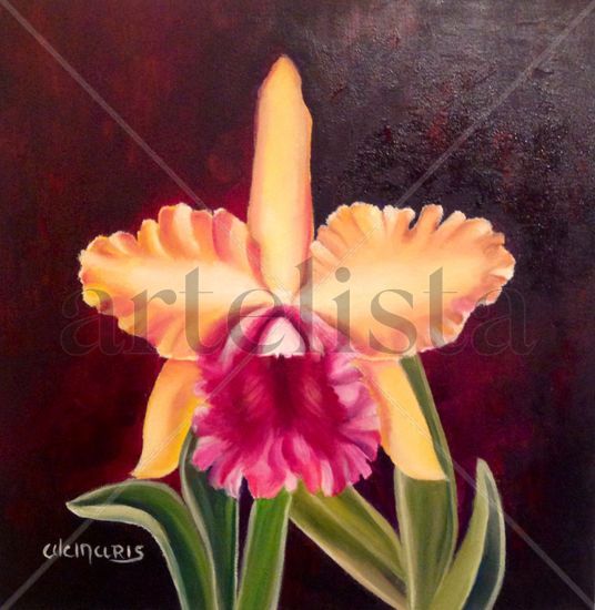 El Renacer Oil Canvas Floral Painting