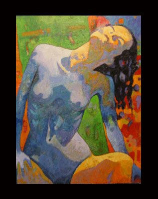 mujer azul