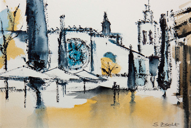 Amanece en Sant Cugat Watercolour Paper Landscaping