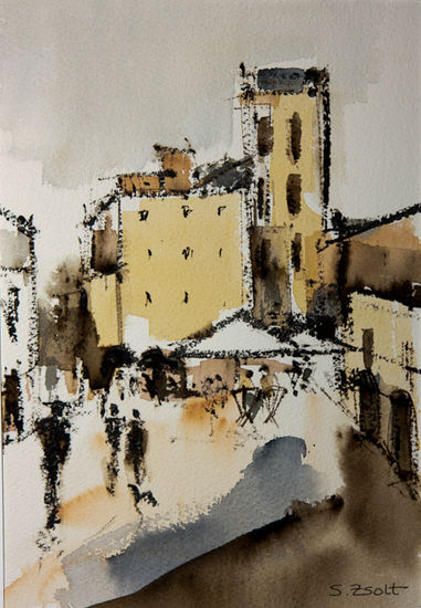 Callejear o terracear, that is the question Watercolour Paper Landscaping