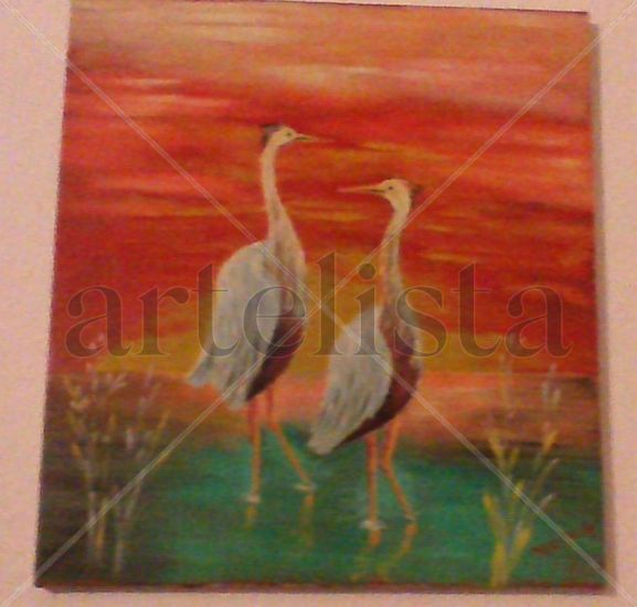 Las Garzas Oil Canvas Animals