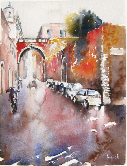 Otoño en Roma, Amapola Herrera Watercolour Paper Others