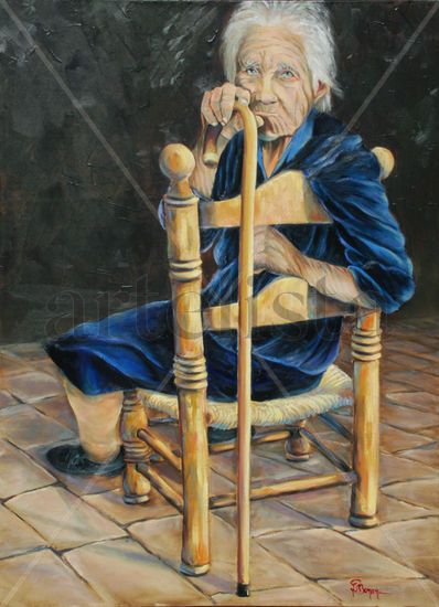 Anciana Óleo Lienzo Figura