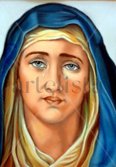 Virgen de Ecuador Pastel Cartulina Retrato