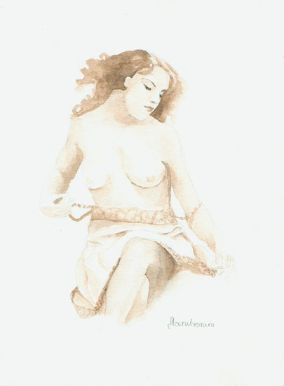 Mujer desnuda Watercolour Paper Nude Paintings