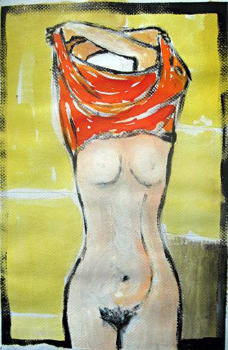 acuarianmob Mixed media Paper Nude Paintings