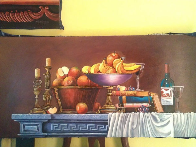 Bodegón FRUTAS Acrylic Textile Still Life Paintings