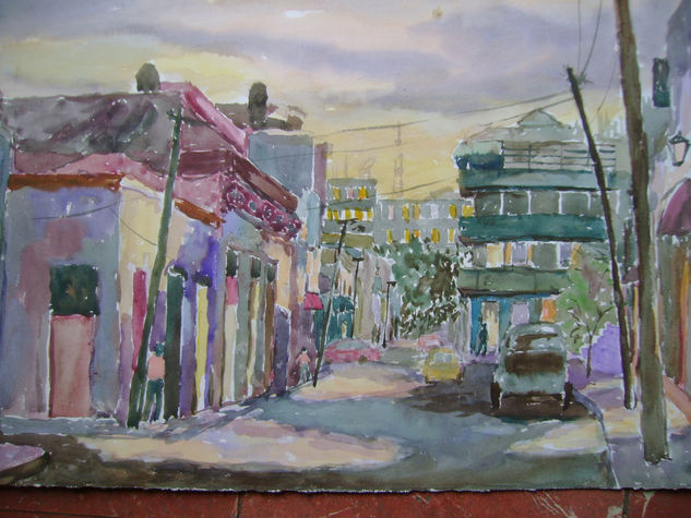 Calle Mercedes, Sto Dgo. Watercolour Paper Landscaping