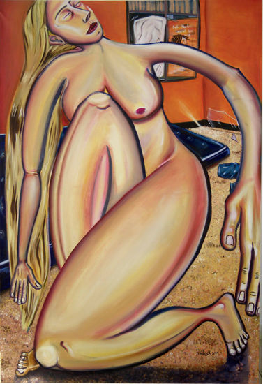 Atrapado en la piel Oil Canvas Nude Paintings