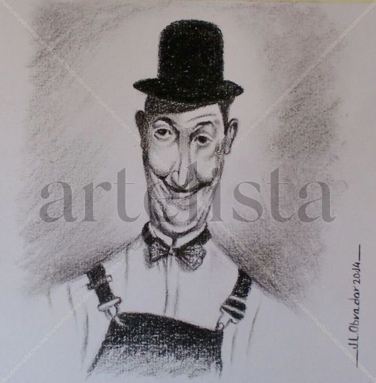 STAN LAUREL Charcoal