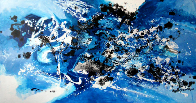 Infinitele iubiri, abstract, original art Elena Bissinger Oil Canvas Marine Painting