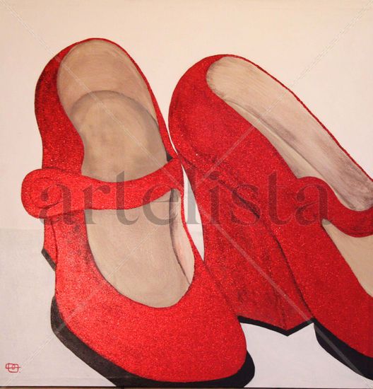 Zapatillas rojas Oil Canvas Figure Painting