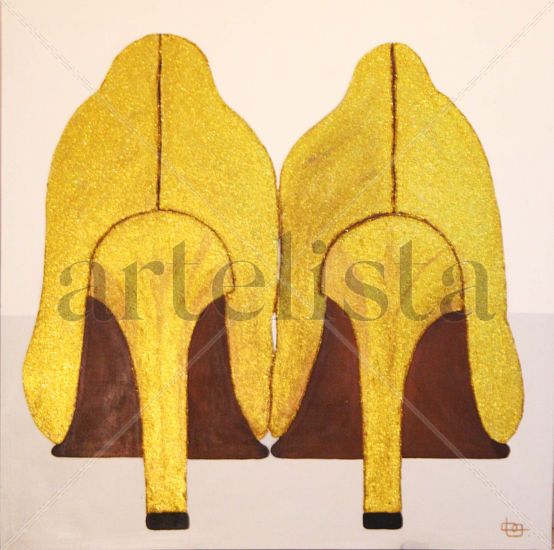 Zapatillas doradas Oil Canvas Figure Painting