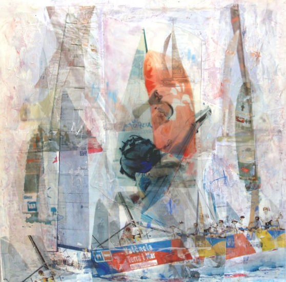 AMERICA´S CUP III Mixed media Canvas Landscaping