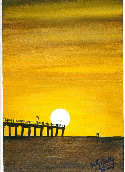 amanecer amarillo Watercolour