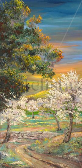 Ametllers Florits - Almendros en flor Oil Canvas Landscaping