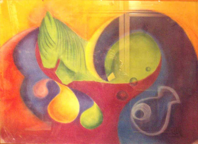 Caballo tumbado Pastel Paper Still Life Paintings